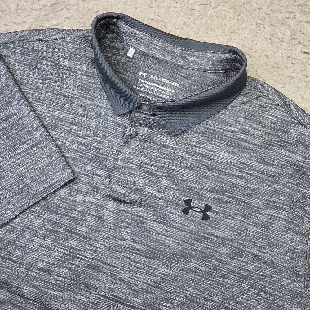 Under Armour The Performance Polo Shirt Mens 2XL Gray Short Sleeve Golf